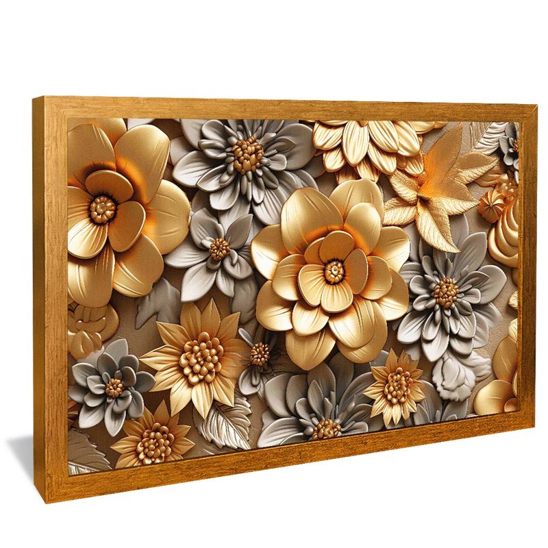 Gold Floral in Ceramic V2048 Canvas