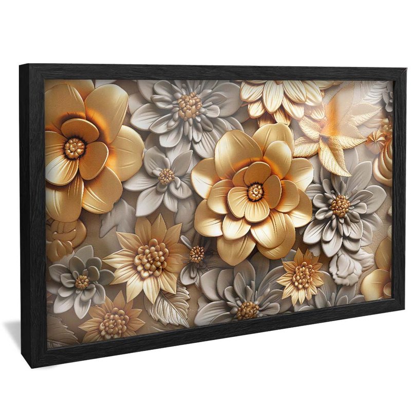 Gold Floral in Ceramic V2048 Canvas