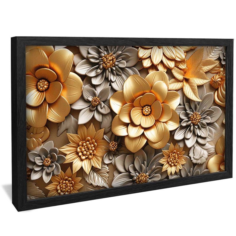 Gold Floral in Ceramic V2048 Canvas