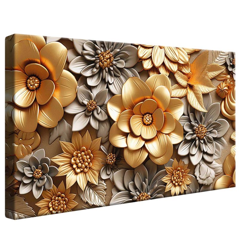 Gold Floral in Ceramic V2048 Canvas