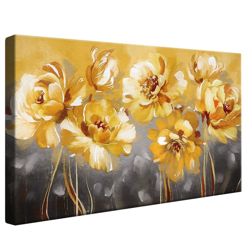 Gold Flowers V722 Canvas