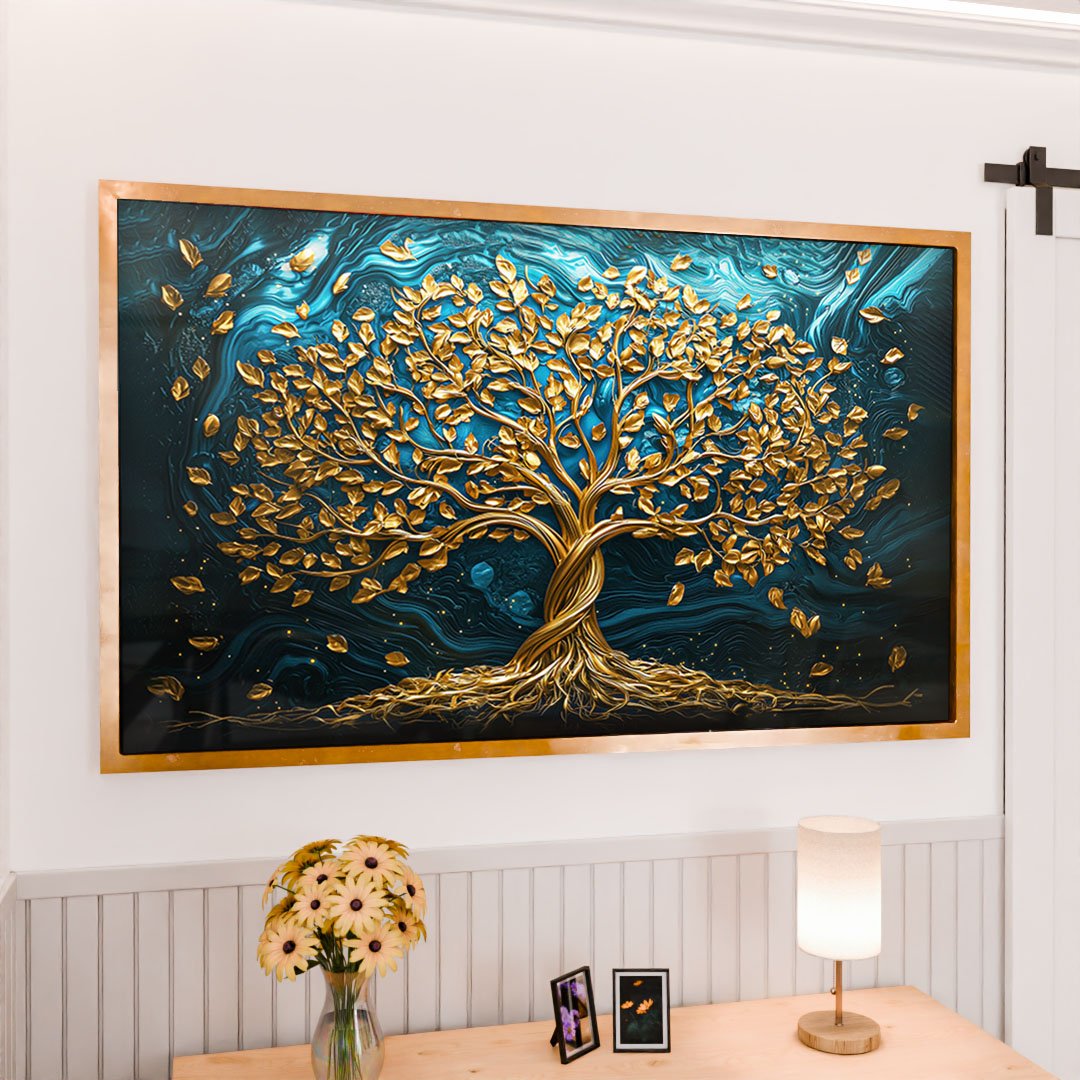 Gold Tree on Panel V2106 Canvas