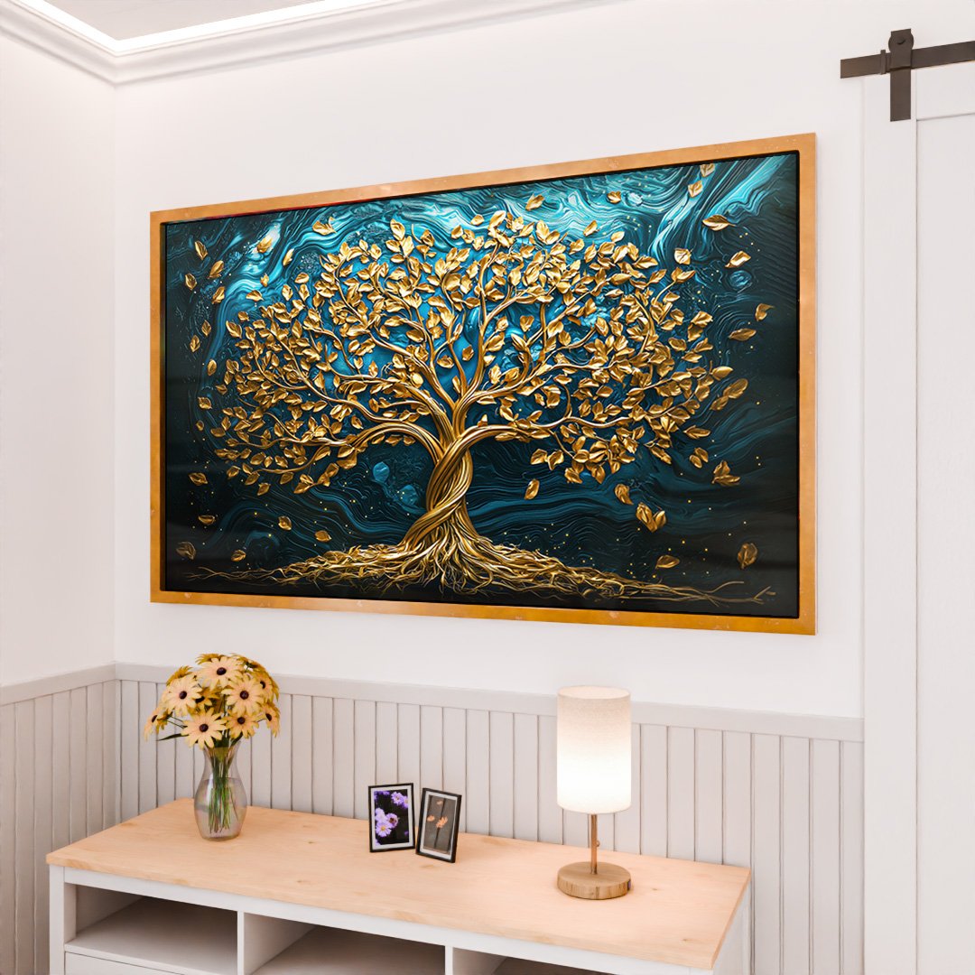 Gold Tree on Panel V2106 Canvas