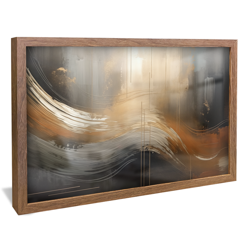 Gold Waves on Wall V1050 Canvas