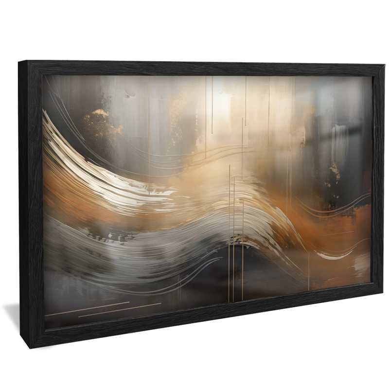 Gold Waves on Wall V1050 Canvas