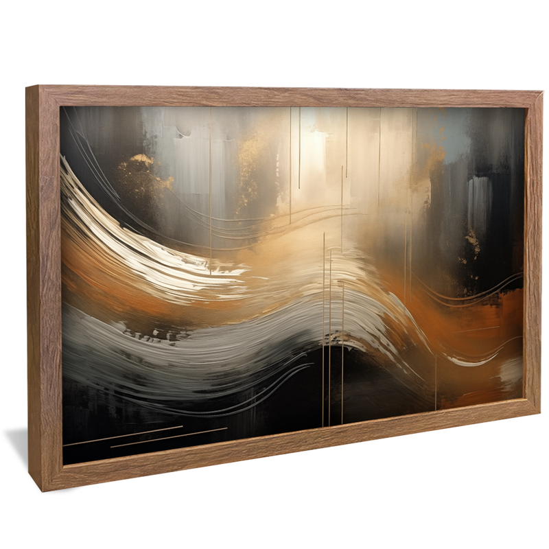 Gold Waves on Wall V1050 Canvas