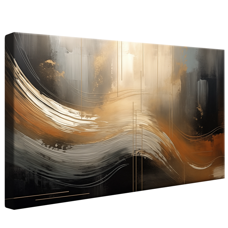 Gold Waves on Wall V1050 Canvas