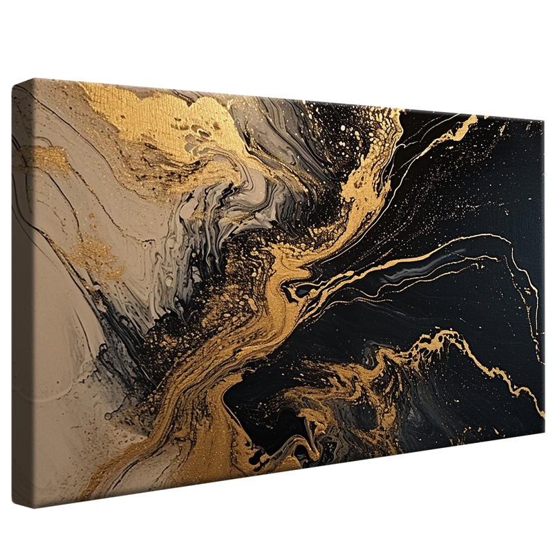 Gold and Black Marble V1094 Canvas