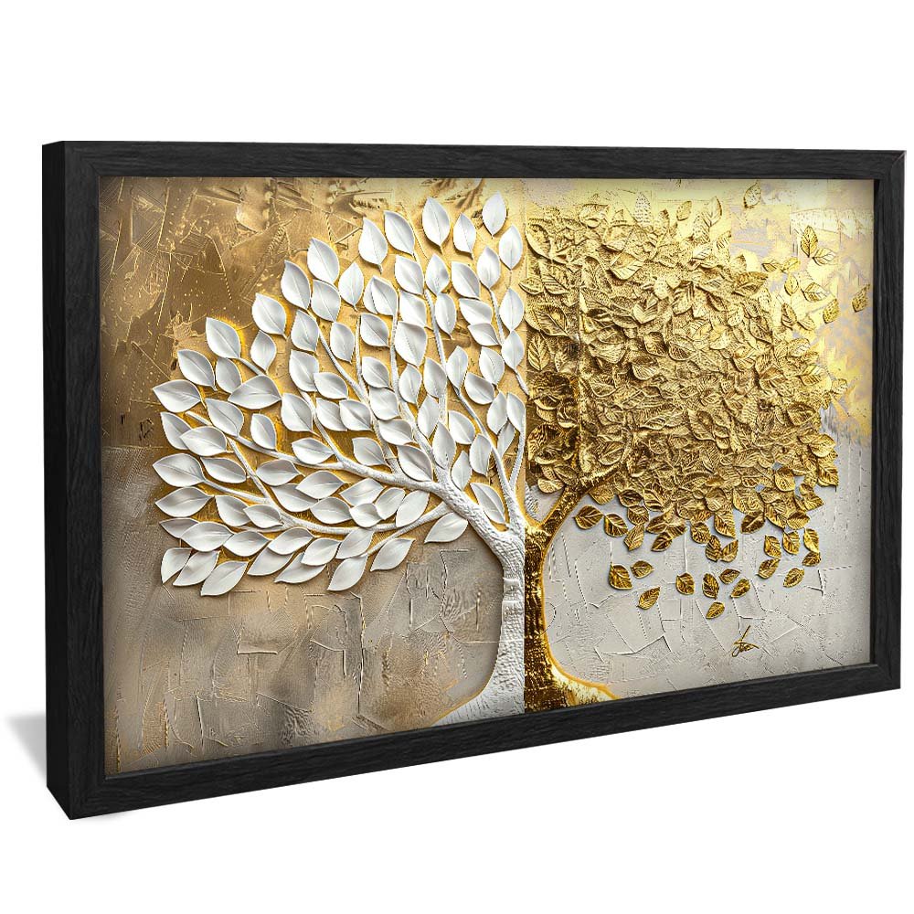 Gold and White Leaves v1953 Canvas