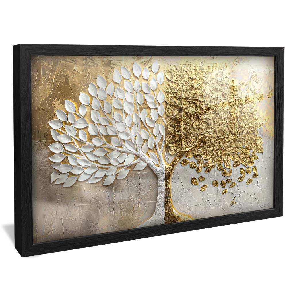 Gold and White Leaves v1953 Canvas