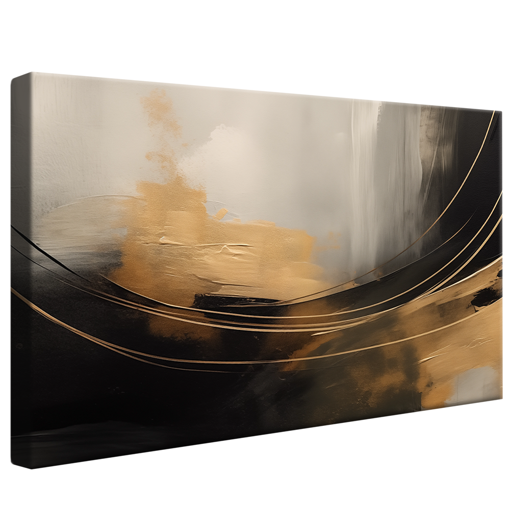 Golden Brushstrokes on Wall Canvas V1054