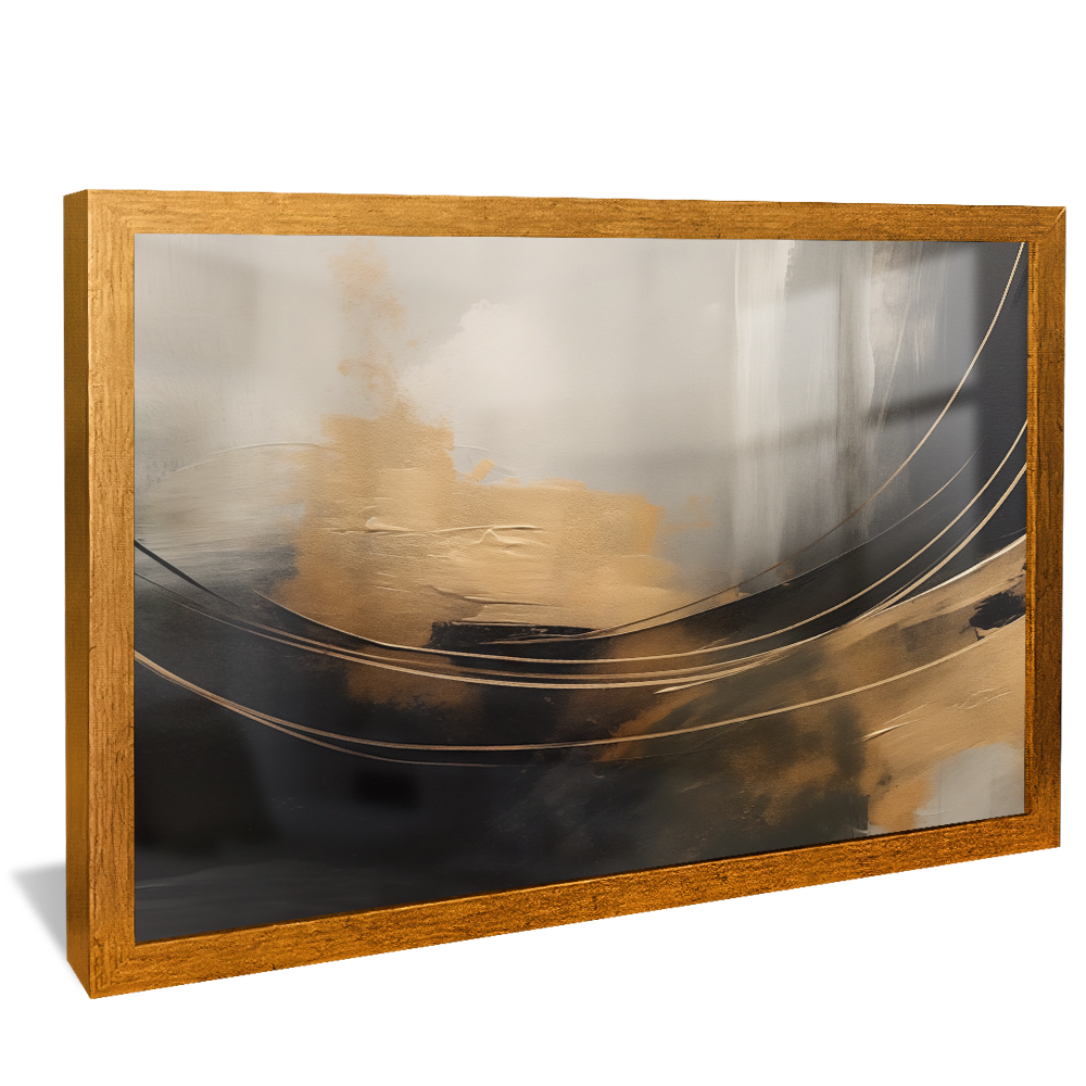 Golden Brushstrokes on Wall Canvas V1054