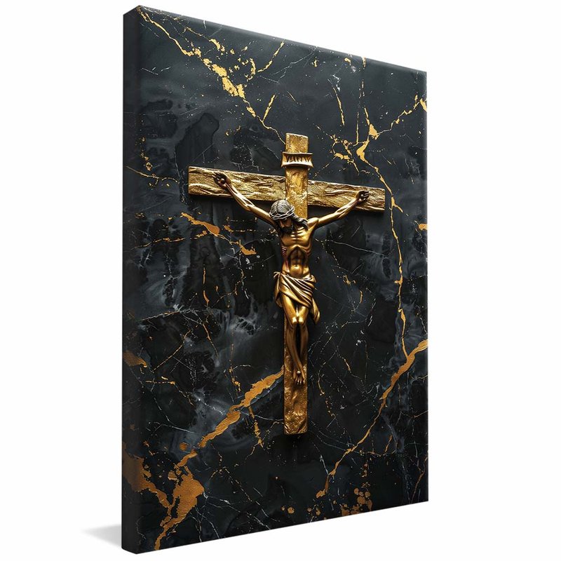 Golden Cross on Marble V1793 Canvas