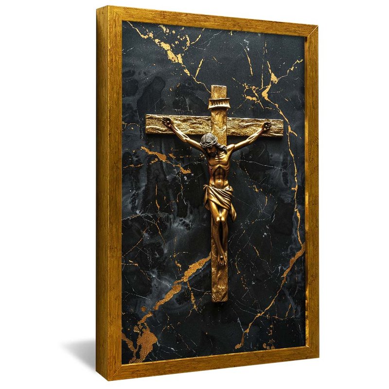 Golden Cross on Marble V1793 Canvas