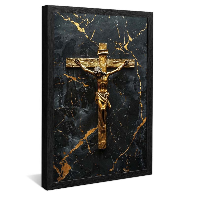 Golden Cross on Marble V1793 Canvas