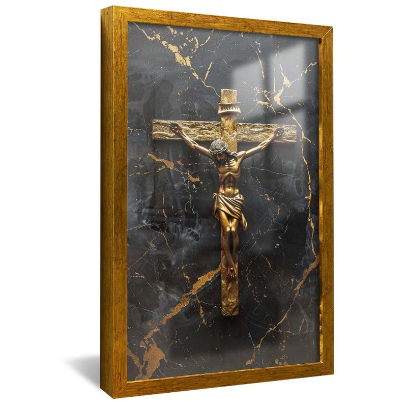 Golden Cross on Marble V1793 Canvas