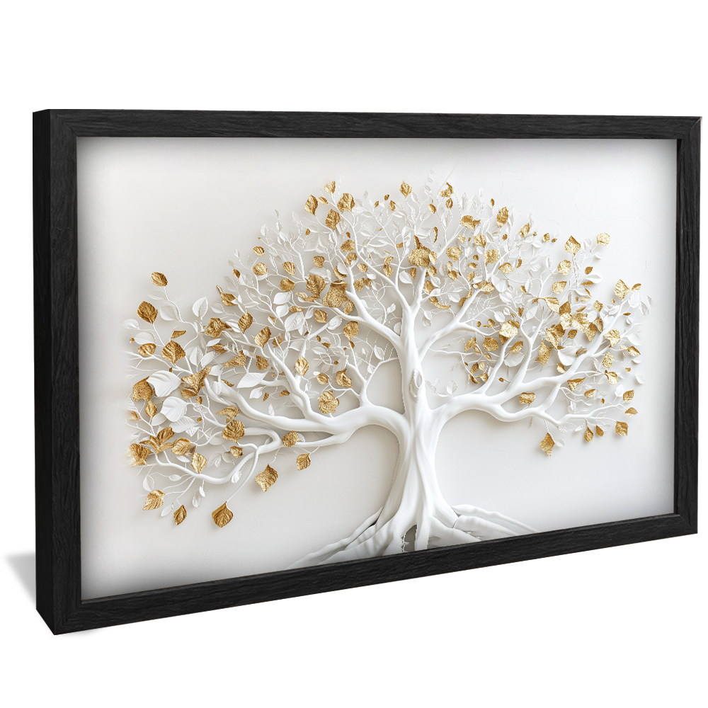 Golden Flowers Tree Canvas V1061