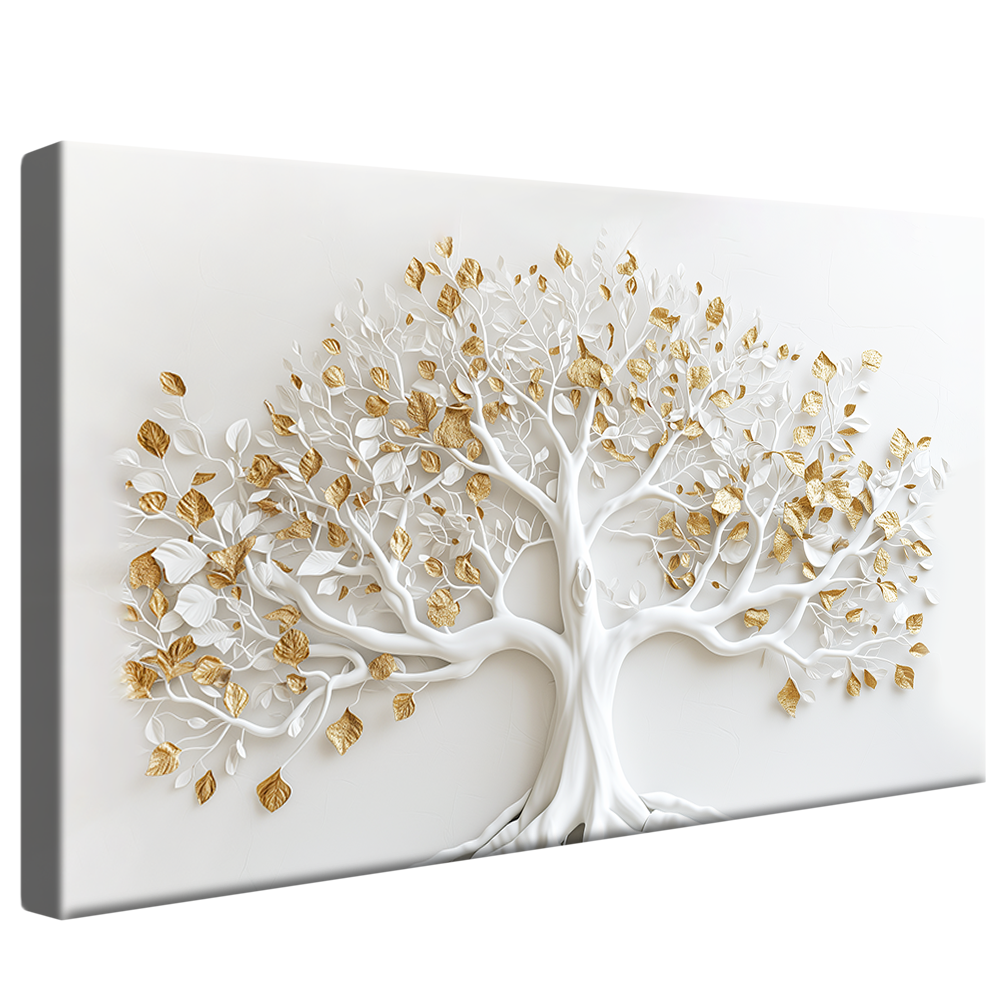 Golden Flowers Tree Canvas V1061