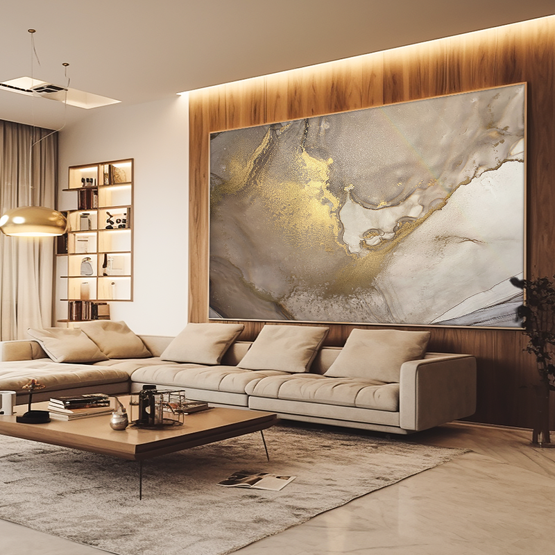 Golden Glass Marble V1286 Canvas