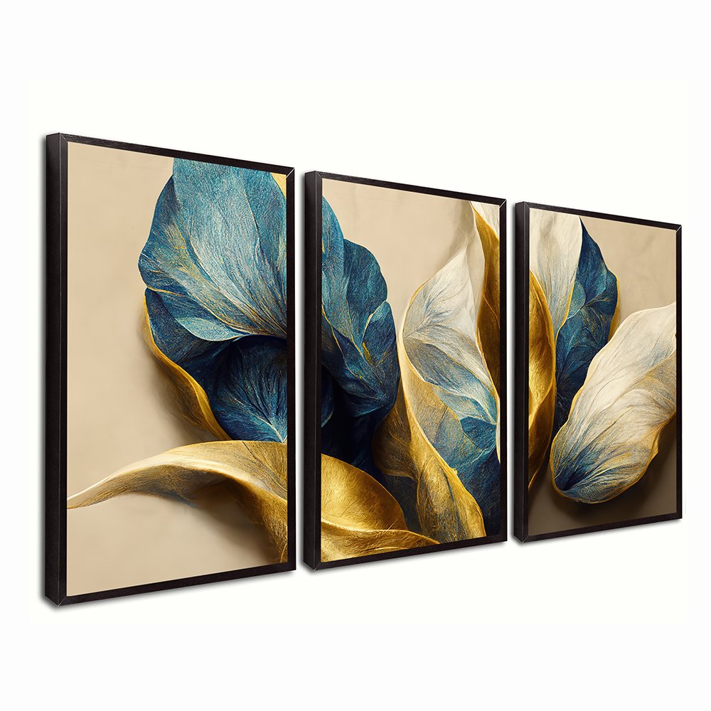 Golden Leaves Trio Canvas