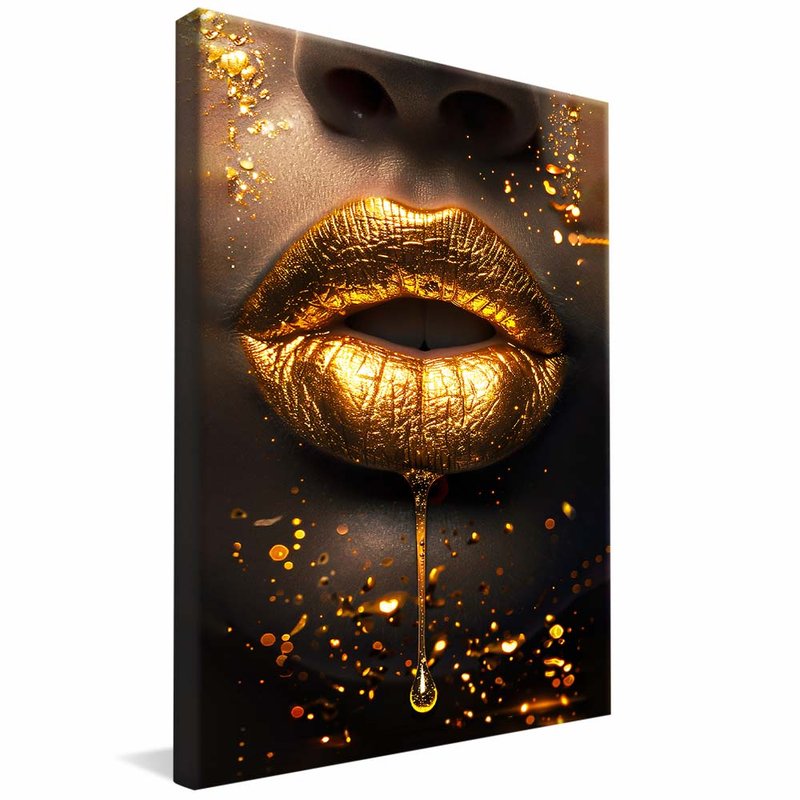 Golden Lips V1807 Canvas