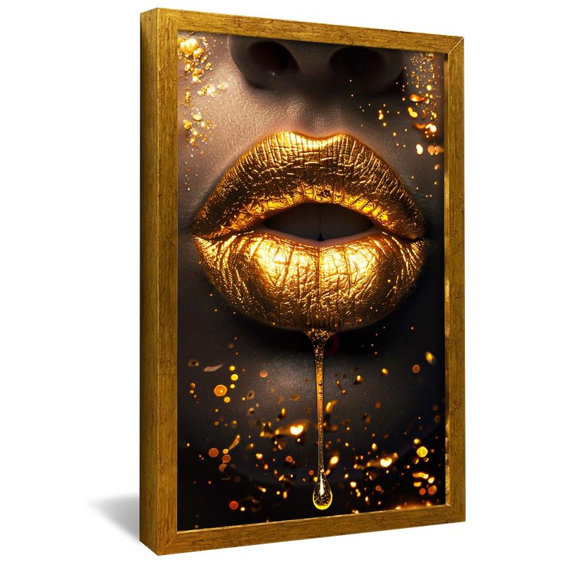 Golden Lips V1807 Canvas