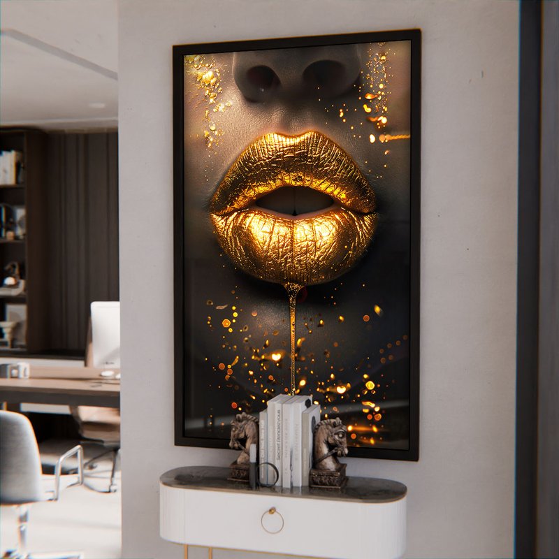 Golden Lips V1807 Canvas