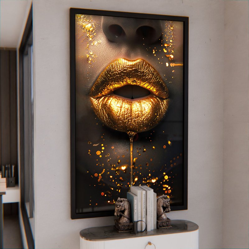 Golden Lips V1807 Canvas