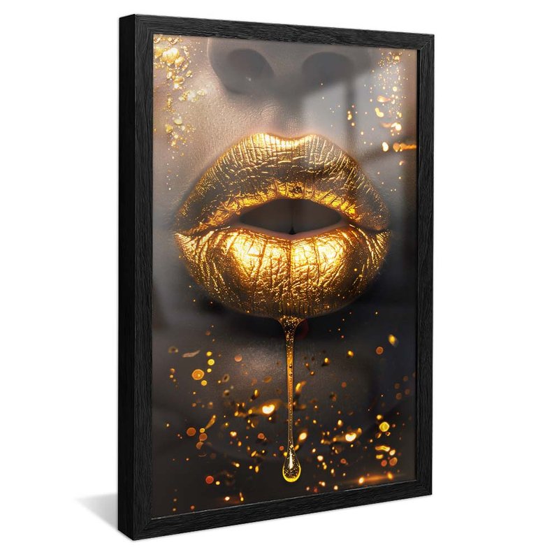 Golden Lips V1807 Canvas