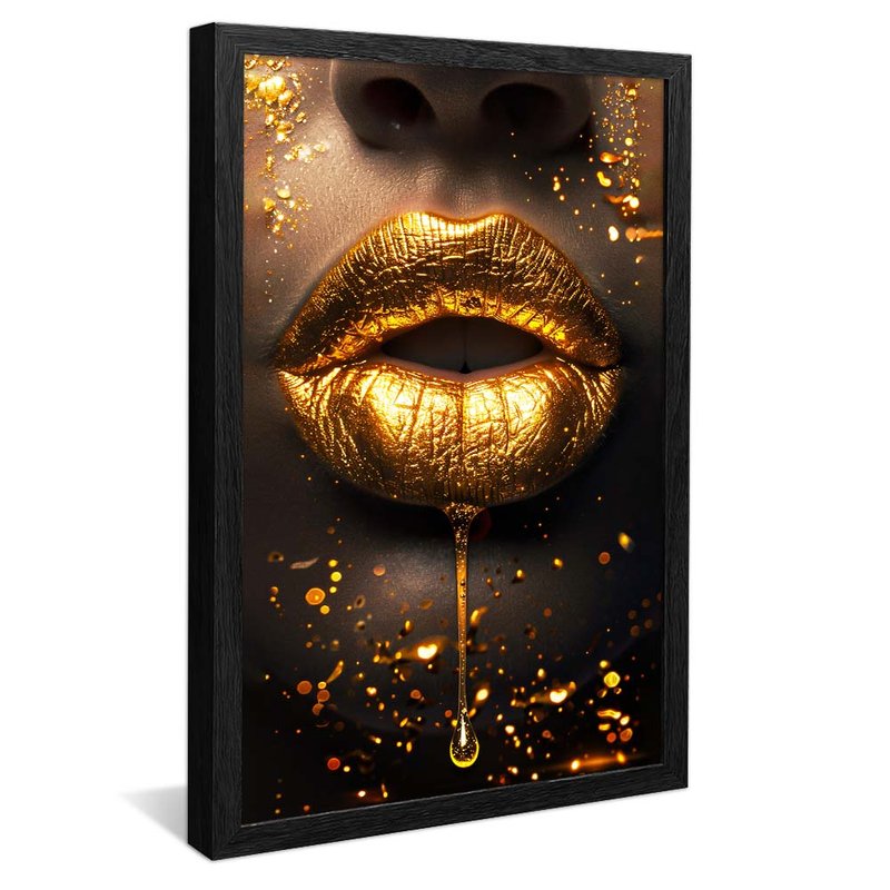 Golden Lips V1807 Canvas