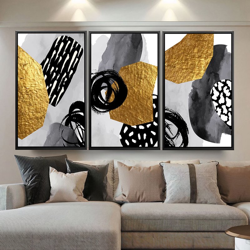 Golden Minimalist 3 -screened Kit Canvas