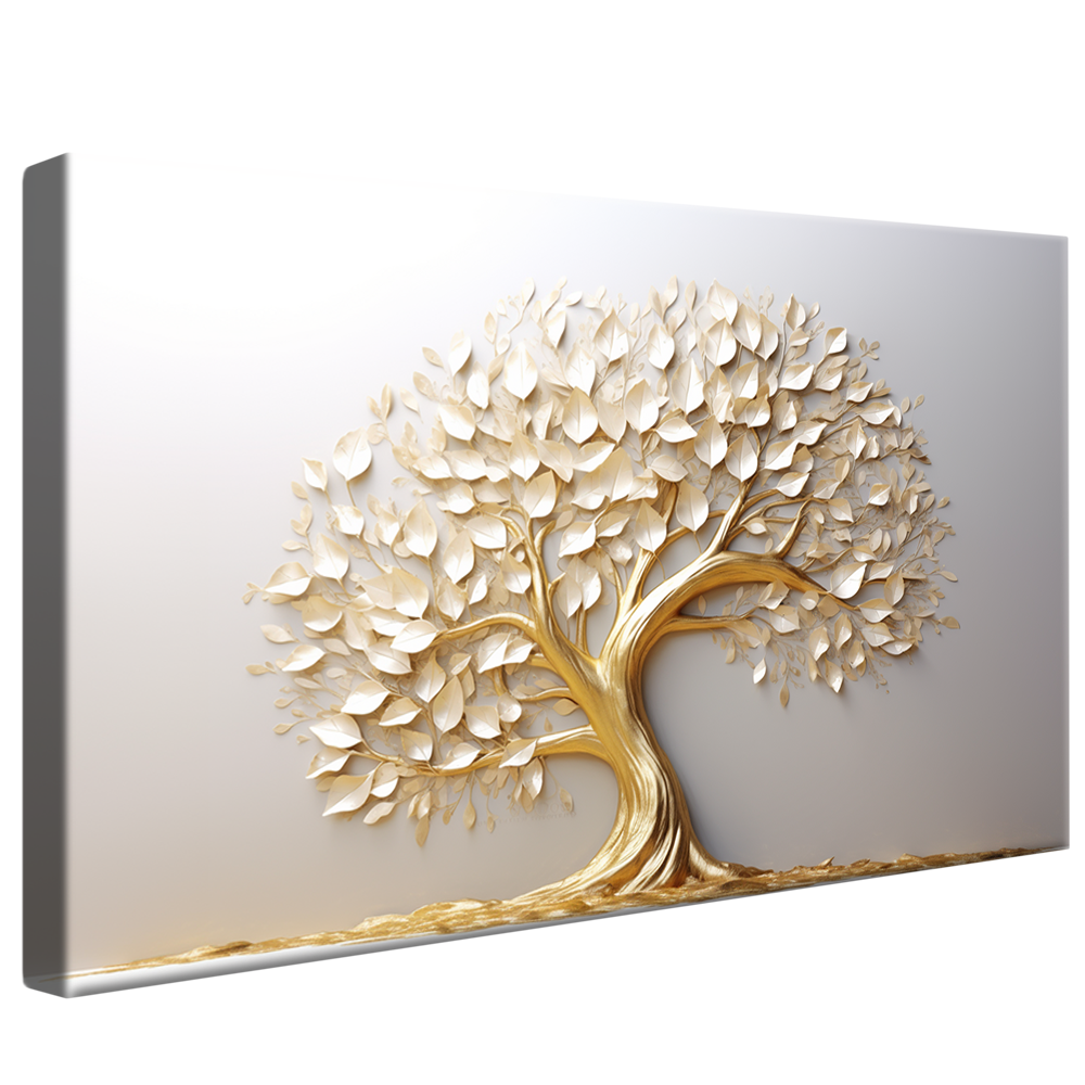 Golden Tree 3D V778 Canvas