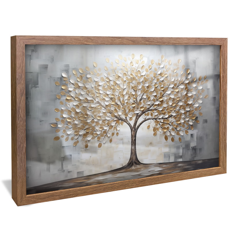 Golden Tree and Leaves V852 Canvas