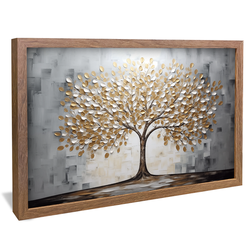Golden Tree and Leaves V852 Canvas