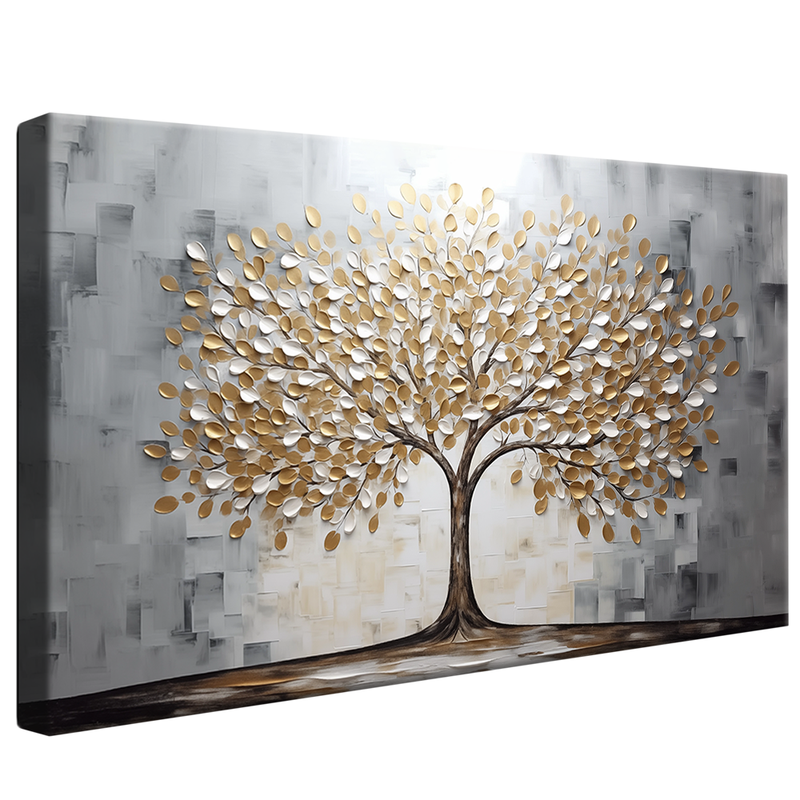 Golden Tree and Leaves V852 Canvas
