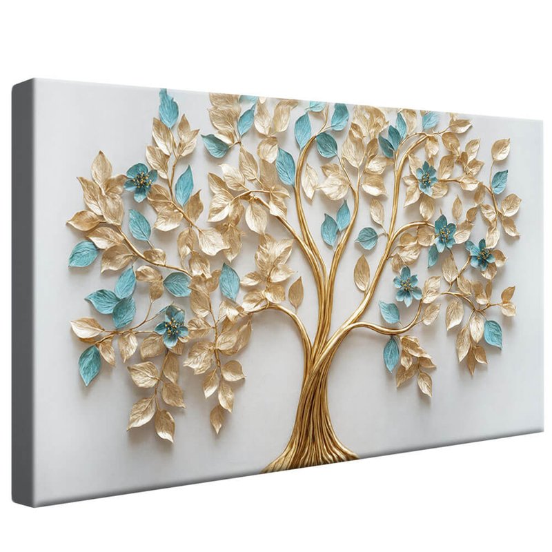 Golden Tree in Relief V1601 Canvas