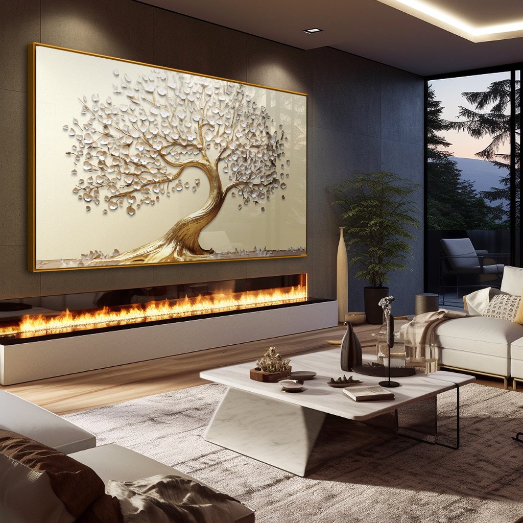 Golden Tree of Life with Gold Trunk V021 Canvas