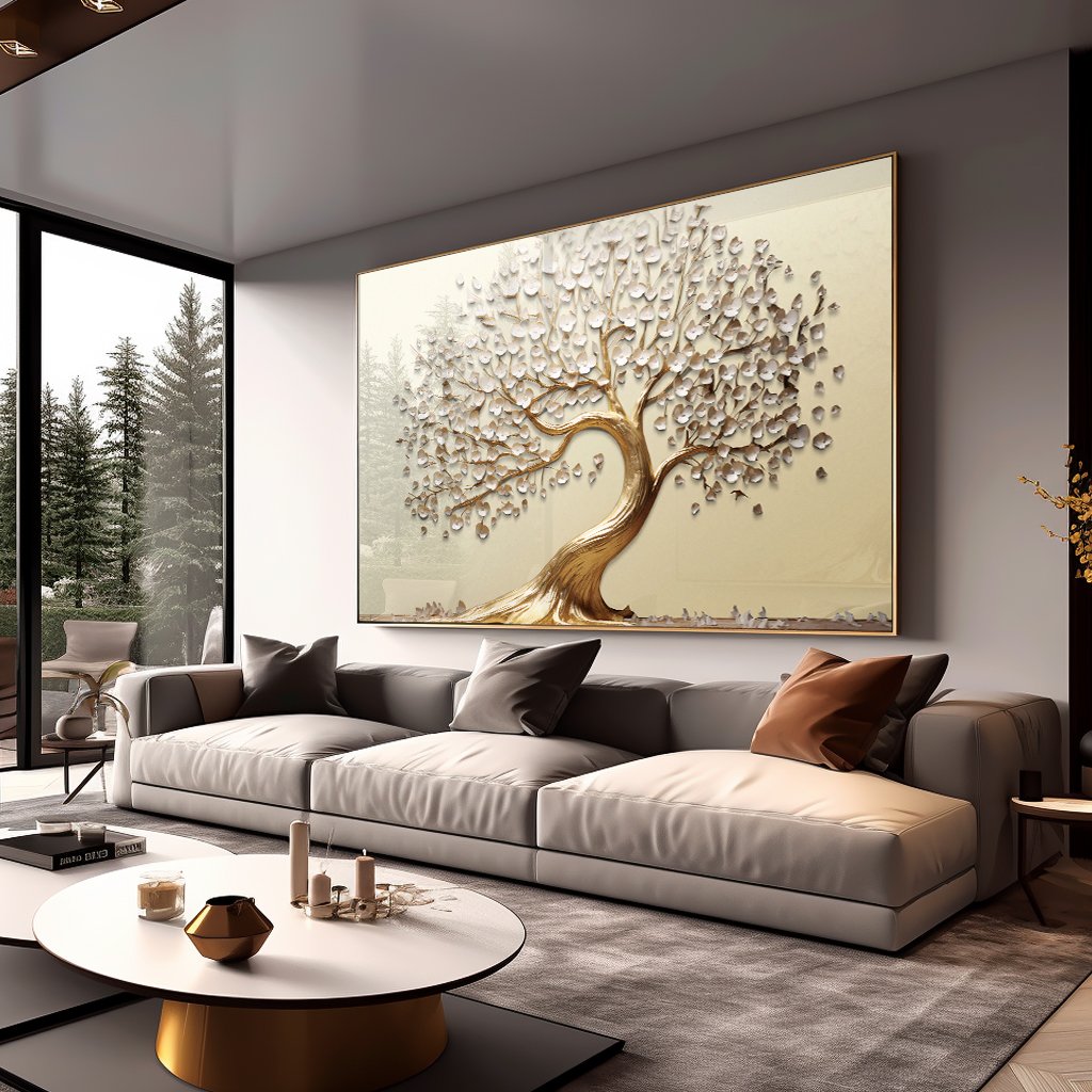 Golden Tree of Life with Gold Trunk V021 Canvas