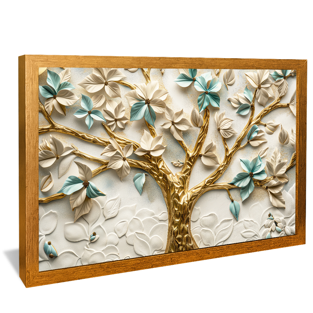 Golden Tree with Green Leaves V1392 Canvas