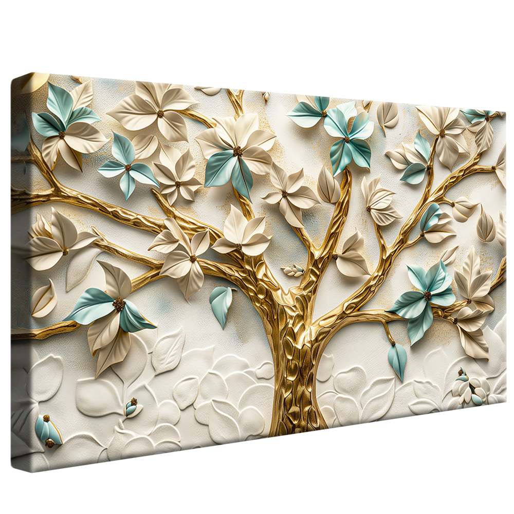 Golden Tree with Green Leaves V1392 Canvas