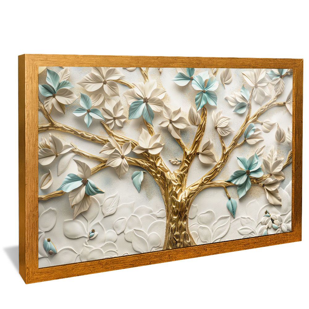 Golden Tree with Green Leaves V1392 Canvas