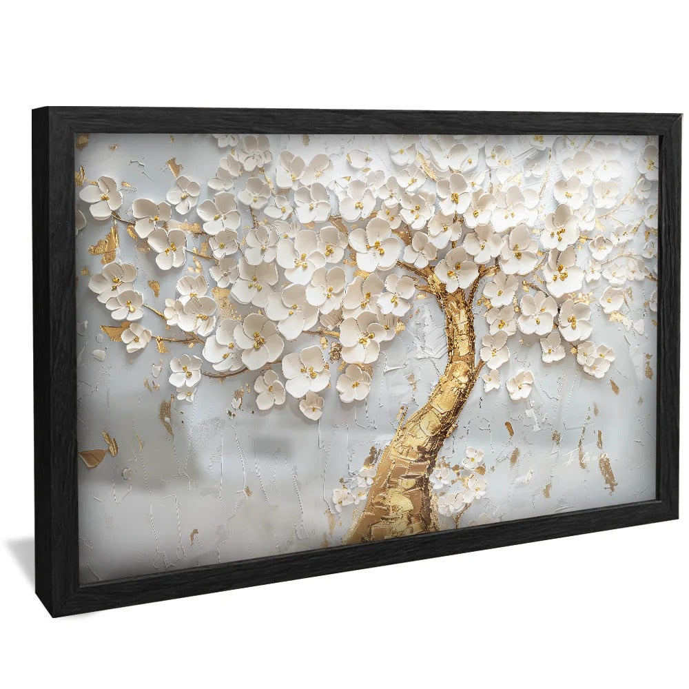 Golden Tree with White Leaves v1442 Canvas