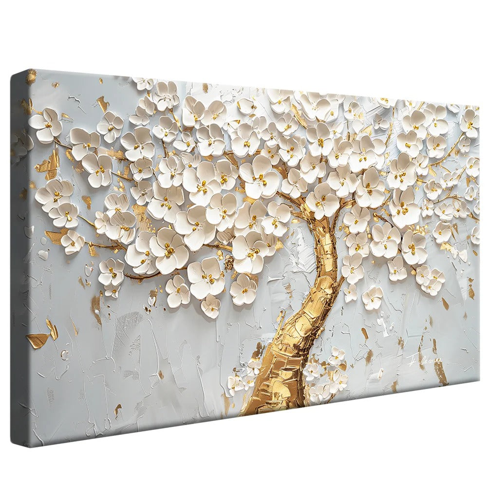 Golden Tree with White Leaves v1442 Canvas