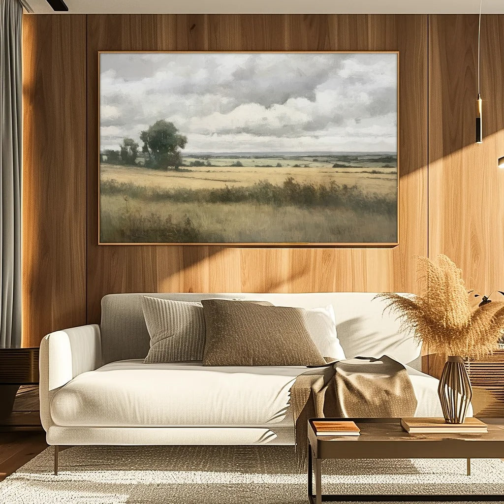 Golden Wheat Fields Painting Canvas v1413