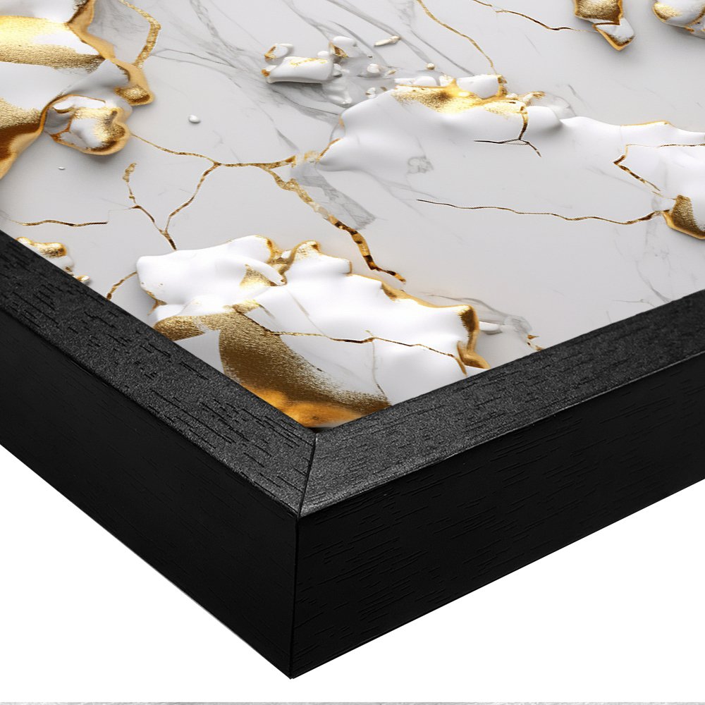 Golden White Marble Abstract Canvas