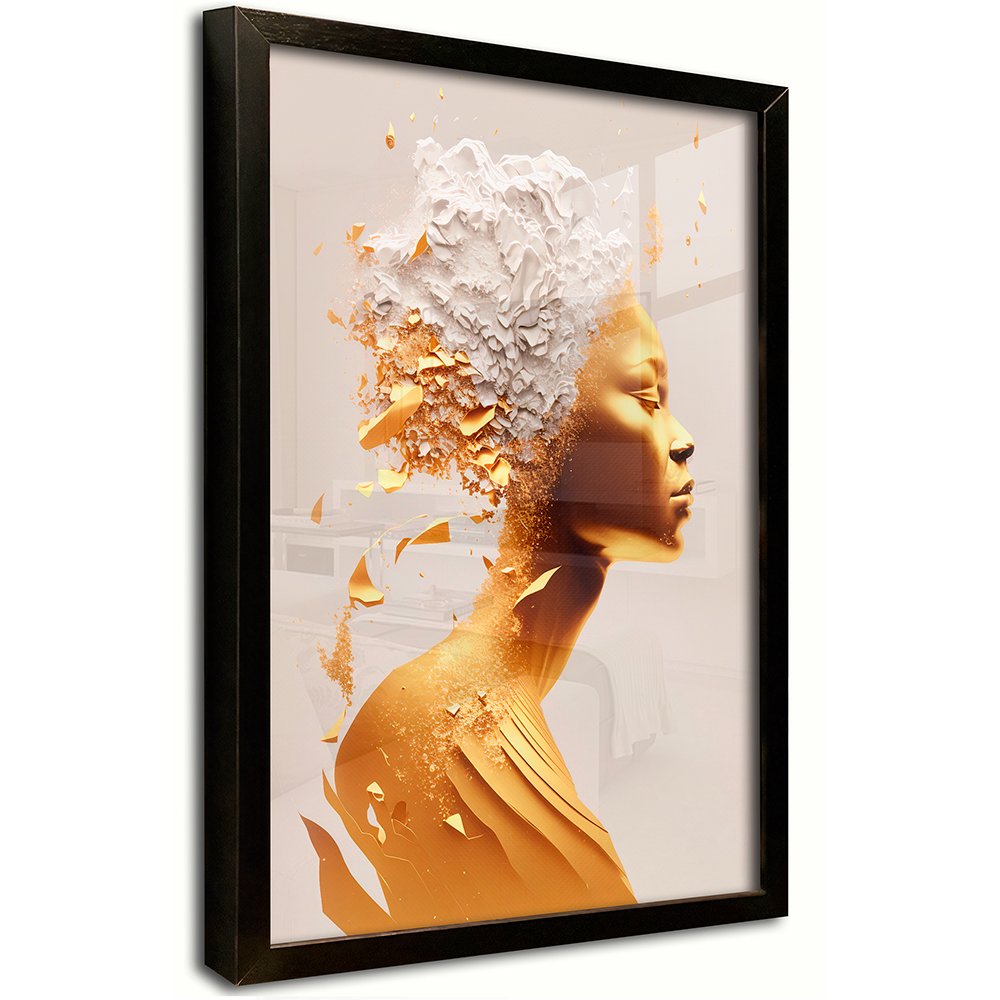 Golden Woman Abstract Canvas