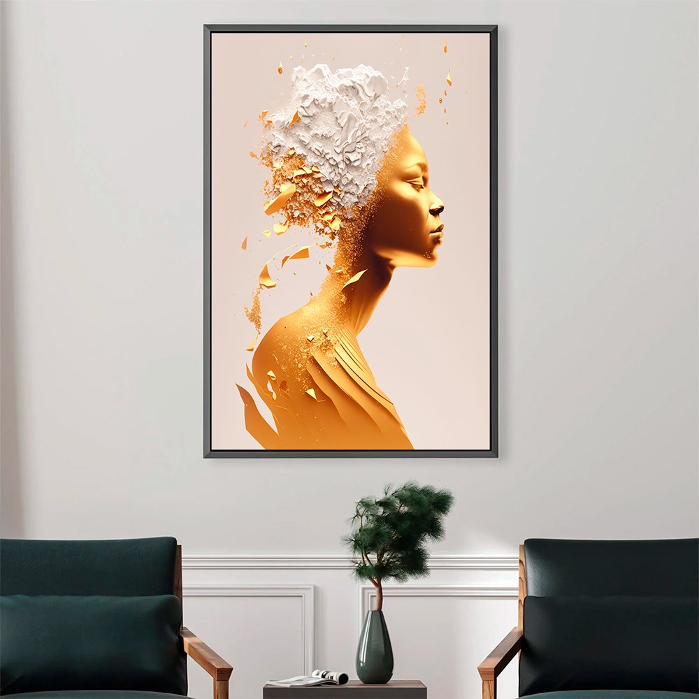 Golden Woman Abstract Canvas