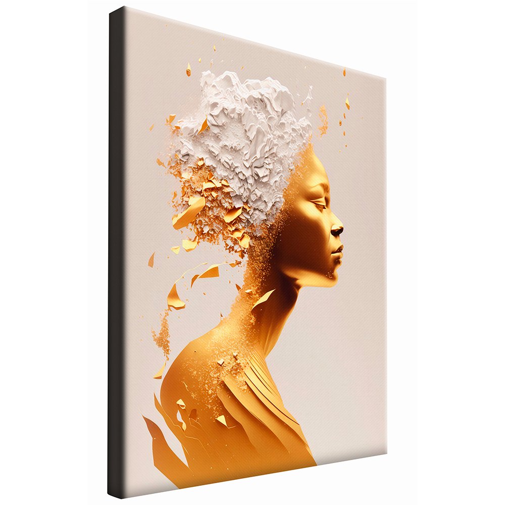 Golden Woman Abstract Canvas