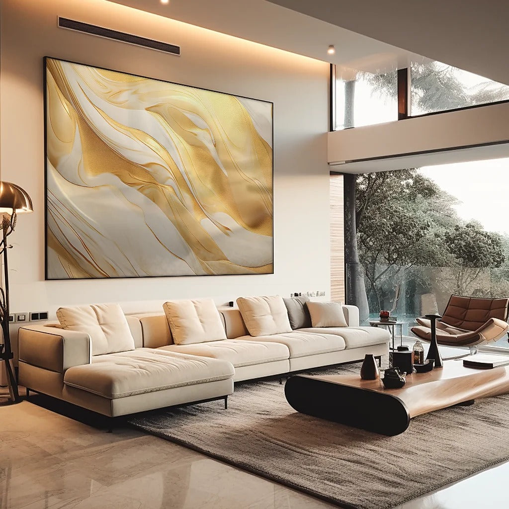 Gold melted in marble Canvas