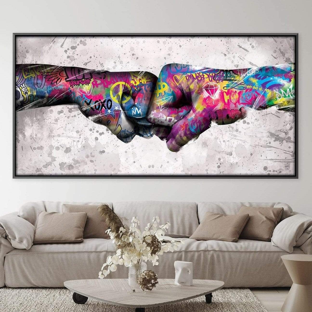 Graffiti Fist Length Canvas